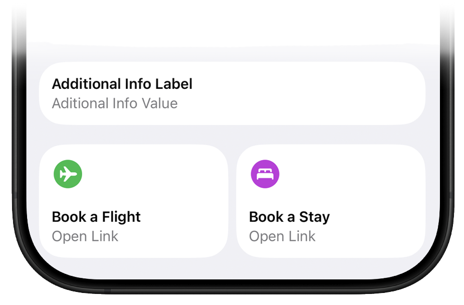 Additional Info field displayed above Featured Actions on iOS 27